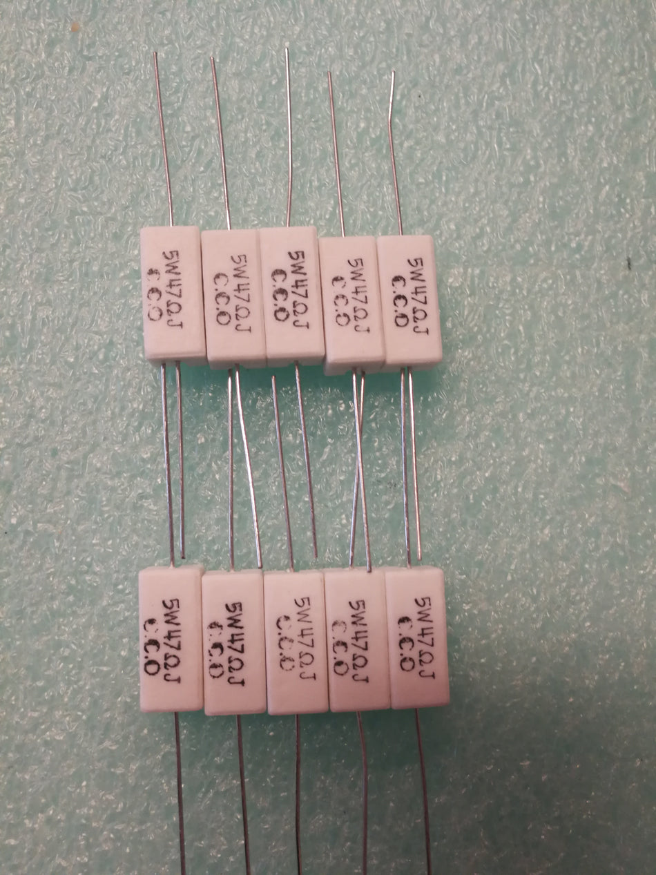 10PCS 47 OHM 5 WATT RESISTOR