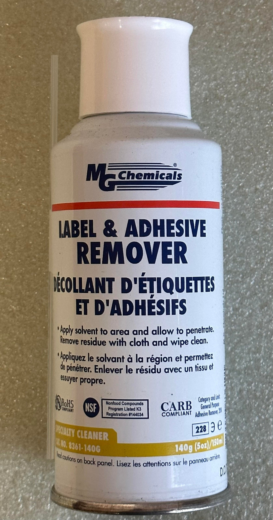 8361-140g, mg chemical label and adhesive remover $ 5.00 EACH